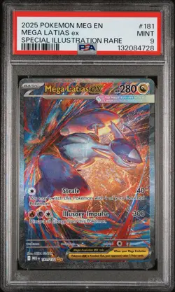 Pokemon Mega Latias EX Holo Card 2025 ME01 Mega Evolution Series 181/132 PSA 9 - Image 1