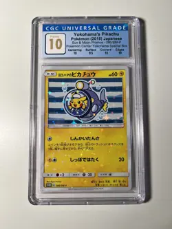 2018 POKEMON CARD GRADED JPN PROMO 280/SM-P YOKOHAMA'S PIKACHU PRISTINE CGC 10 - Image 1