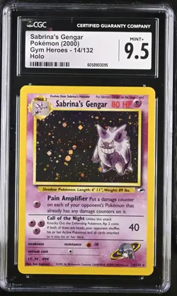 CGC 9.5 MINT+ Sabrina's Gengar 2000 Gym Heroes 14/132 Holo Pokemon Card - Image 1