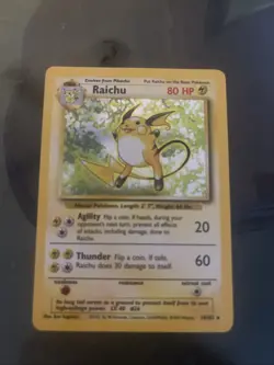 Pokemon TCG Raichu Holo Rare Card Base Set Unlimited (14/102) - Image 1