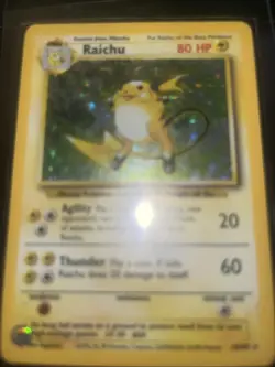 Pokemon TCG Raichu Holo Rare Card Base Set Unlimited (14/102) - Image 3
