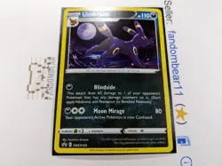 Umbreon COSMOS HOLO Black Star Promo card SWSH129 Pokemon SWSH 2021 LP - Image 2