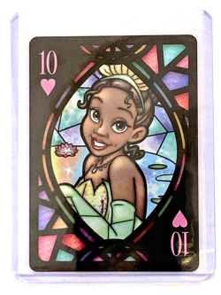 Japan Disney TIANA Stained Glass 10 of Hearts Playing Card w/Sleeve & Top Loader - Image 3