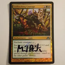 Magic The Gathering - 1x Signed Foil Unflinching Courage (mtg) Dragon's Maze - Image 1
