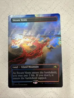 Steam Vents (Borderless) Foil Rare Land MTG Magic The Gathering - Image 1