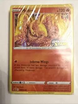 Pokemon SEALED Moltres SWSH185 Brilliant Stars Prerelease Promo Pack!! - Image 1