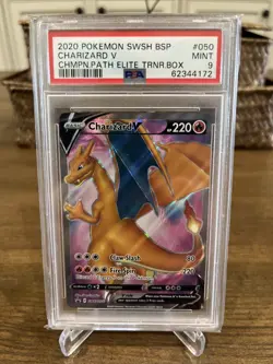 2020 POKEMON SWSH CHAMPIONS PATH ETB PROMO #50 PSA 9 CHARIZARD V GRADED 💥 - Image 1