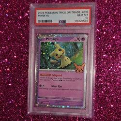 SWIRL PSA 10 Mimikyu 2024 Trick or Trade #037 Halloween Cosmos Pokemon Card - Image 1