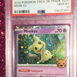 SWIRL PSA 10 Mimikyu 2024 Trick or Trade #037 Halloween Cosmos Pokemon Card - Image 3