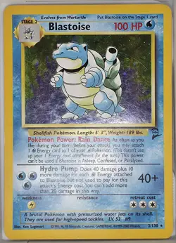Blastoise Holo *WITH SWIRL* 2/130 Base Set 2 Pokemon Card - LP - Image 1