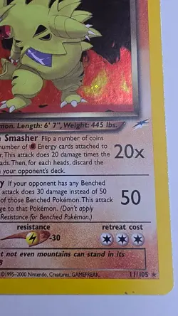 Pokemon Cards: Neo Destiny Rare Holo: Dark Tyranitar 11/105 - Image 3
