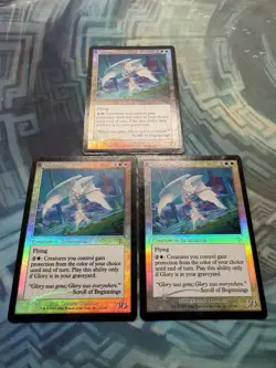 MTG 3X Foil Glory Judgment - All Damaged But Sleeve Playable - Please See Photos - Image 2
