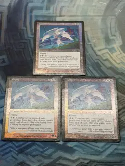 MTG 3X Foil Glory Judgment - All Damaged But Sleeve Playable - Please See Photos - Image 5