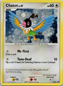 Chatot DP14 Holo Promo Diamond and Pearl Promos Pokemon LP - Image 1