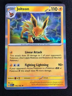 Pokemon Jolteon 135/165 Holo (NM) - Image 1