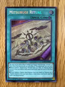 MITSURUGI RITUAL SECRET RARE L26D-ENM15 NEAR MINT YUGIOH - Image 1