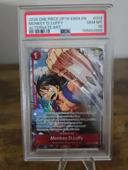 One Piece Monkey D Luffy EB04 OP14-013 PSA 10 Gem Mint - Image 1