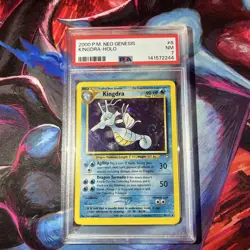 Pokemon Neo Genesis 2000 Kingdra Holo Card #8 PSA 7 NM FART SWIRL - Image 1