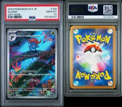 2023 POKEMON JPN SV3-RULER OF THE BLACK FLAME ART RARE #109 GLOOM PSA 10 - Image 3