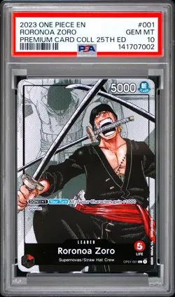 Roronoa Zoro PSA10 2023 One Piece Premium Card Collection 25th Edition #001 - Image 1