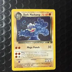 Pokemon Team Rockets Dark Machamp Holo Rare Card #10 Massive Swirl - Image 1