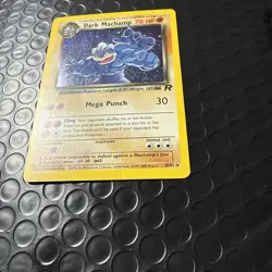 Pokemon Team Rockets Dark Machamp Holo Rare Card #10 Massive Swirl - Image 2