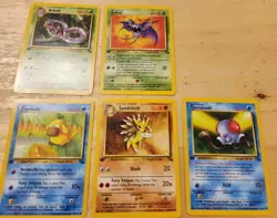 Pokemon 1st EDITION 1999 Fossil Set Common Cards - 5 Card Lot - LP/NM PSYDUCK - Image 1
