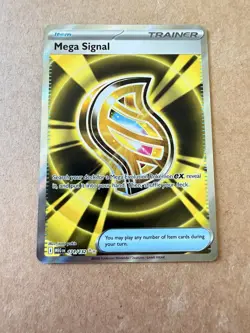 Mega Signal 171/132 Ultra Rare Gold Full Art Pokemon Card TCG Mega Evolution NM - Image 1