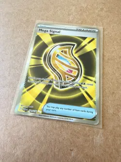 Mega Signal 171/132 Ultra Rare Gold Full Art Pokemon Card TCG Mega Evolution NM - Image 3