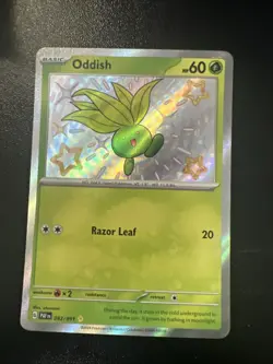 Oddish 092/091 Paldean Fates Holo Shiny Pokemon Card - Image 1