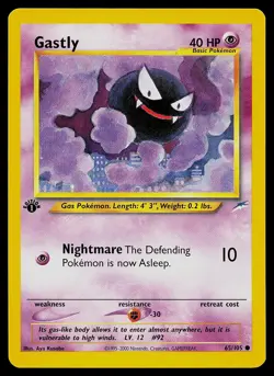 Pokemon Card - Gastly Neo Destiny 65/105 1st Edition Common - Image 1