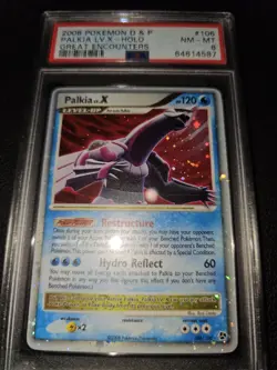 2008 POKEMON DIAMOND & PEARL GREAT ENCOUNTERS #106 PALKIA LV.X-HOLO PSA 8 - Image 1