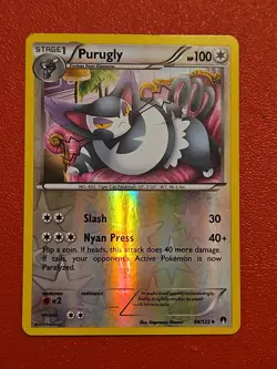 Purugly 94/122 Rev Reverse Holo XY Breakpoint Pokemon NM B - Image 1
