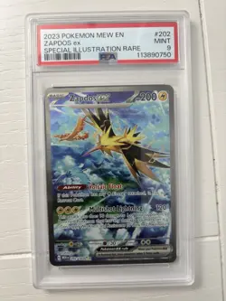 PSA 9 2023 Pokemon TCG Zapdos ex 202/165 SV 151 SIR Holo English - Image 1