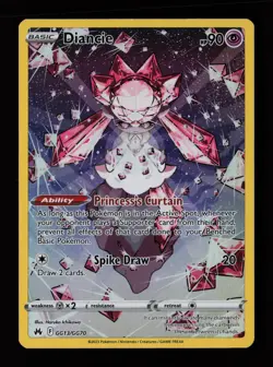 Diancie GG13/GG70 Holo Crown Zenith Galarian Gallery Pokemon Cards - Image 1