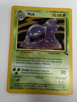 Pokemon Muk 13/62 Fossil Holo Rare Unlimited 70 HP English Stage 1 Arita - Image 1