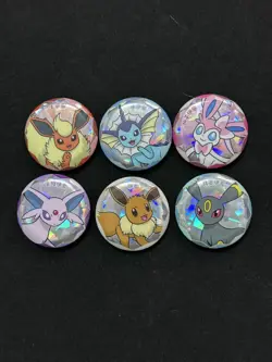 2026 Pokemon chinese gem pack Badges(Umbreon sylveon…)lot*6 CL23 - Image 1