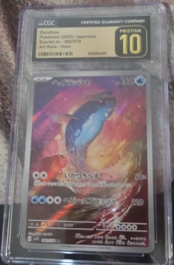 CGC Pristine 10 Pokemon Dondozo 082/078 Scarlet ex Japanese Art Rare Holo 2023 - Image 1