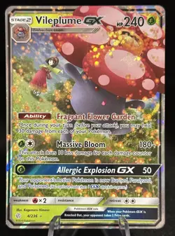 Vileplume GX 4/236 Ultra Rare from the Cosmic Eclipse Pokemon TCG - Image 1