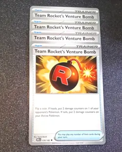 4x Team Rocket's Venture Bomb 179/182 x4 - Destined Rivals - Pokemon - Playset - Image 1