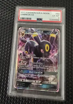 2017 POKEMON SUN & MOON 80/149 UMBREON GX - PSA 6 - Image 1