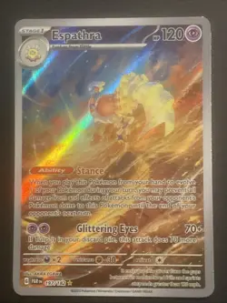 Pokemon Card TCG Esparhra 197/182 SV04: Paradox Rift Illustration Rare Holo NM - Image 1