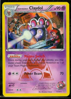 Pokemon TEAM MAGMA'S CLAYDOL 11/34 Double Crisis - RARE HOLO - NEAR MINT/MINT - Image 1