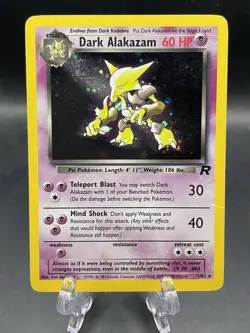 Pokemon Dark Alakazam 1/82 Team Rocket Unlimited Holo Rare 60 HP English WOTC - Image 1
