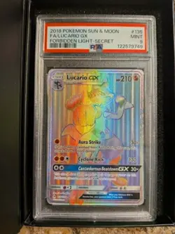 2018 Pokemon Sun & Moon FA/ Lucario GX Forbidden Light - Secret #135 MINT PSA 9 - Image 1
