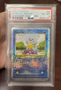 Pokemon TCG 2002 Squirtle #95 Rev Holo Legendary Collection PSA 6 EX-MT - Image 1
