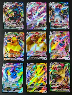Lot 9 Eeveelutions Vmax Umbreon Sylveon RRR Eevee VMAX Chinese Pokemon NE40 - Image 1