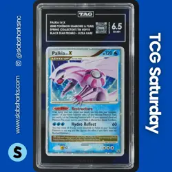 2008 POKEMON D&P BLACK STAR PROMO D&P SPRING COLL TINS #DP18 PALKIA LV.X TAG 6.5 - Image 1