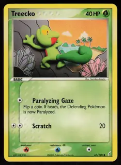 Treecko 67/100 Common Crystal Guardians Pokemon Moderately Played - Image 1