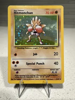 Pokemon TCG Hitmonchan Base Set 7/102 Holo 1999-2000 Wizards Base Set Holo Rare - Image 1